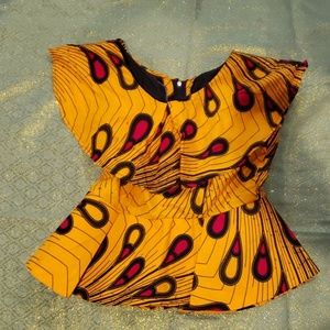 African Ankara Fabric sleevesless Blouse shirt